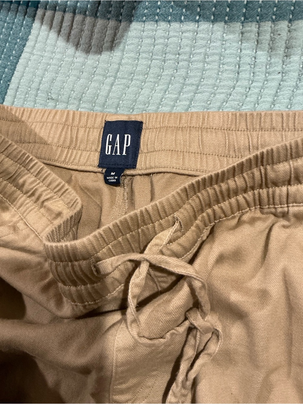 GAP Tan Pull-On Jogger Pants Women’s Medium Cotton Rayon Drawstring Pocket - Picture 4 of 5
